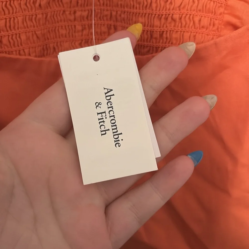 NWT Abercrombie & Fitch Dipped Drop Waist Cutout Maxi Dress - Picture 8 of 16